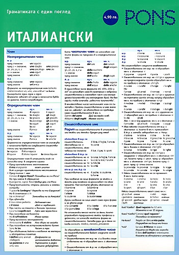 Граматиката с един поглед - Италиански език