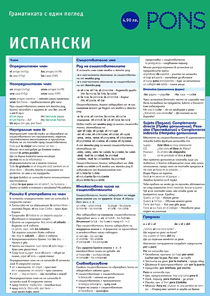Граматиката с един поглед - Испански език