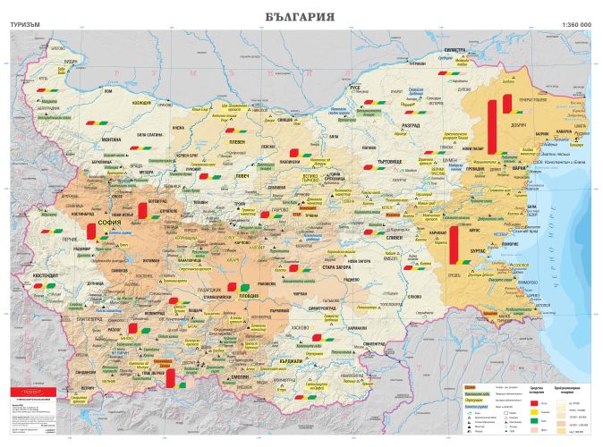 Карта на България - Туризъм