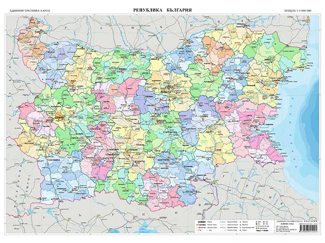 Карта на България - Ученическа двустранна