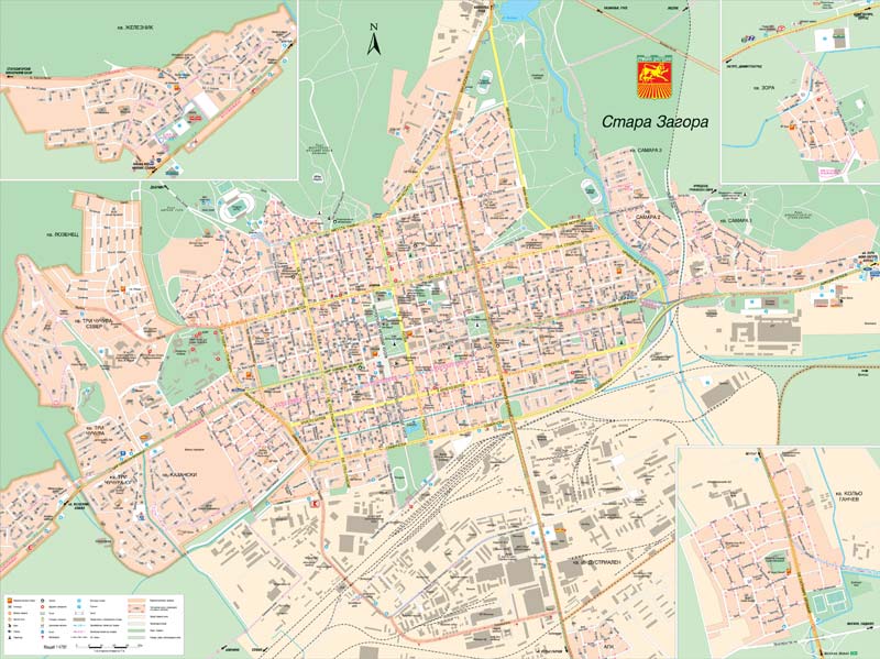 Карта на Стара Загора - стенна