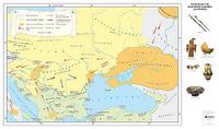 Разселване на българи и славяни (VI - VII век) - стенна карта