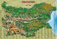Туристическа карта на България в снимки - стенна