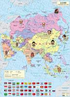Карта на Азия - Политическа; Раси