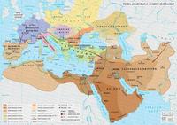 Поява на исляма и арабска експанзия - стенна карта