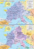 Каролингската империя при Карл Велики / Разпадане на каролингската империя - стенна карта