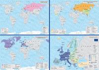 Икономически и военни организации: НАТО, Варшавски договор, СИВ, Европейски съюз - стенна карта