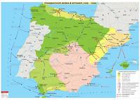 Гражданската война в Испания (1936 - 1939) - стенна карта